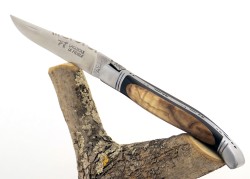 Rounded Laguiole Knife, Ebony and Sicilian Olivewood handle image 3