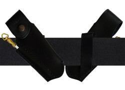 Black belt sheaths leather with blade sharpening rifle image 2