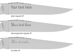 personalize your knife with an engraving on the blade
