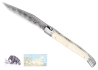 Laguiole Knife with Damascus Blade Ivory of Mammoth's Handle image 1