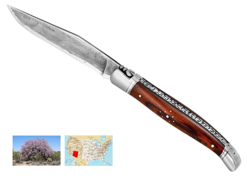 Laguiole, lame Damas forgée artisanale, manche en Bois de Fer image 1