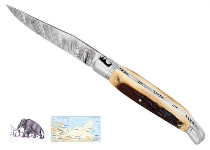 Laguiole Knife Ivory Crust of Mammoth's Tusk Handle image 1