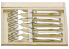 Laguiole 6 table forks set with its Aluminium handle image 1