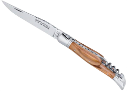 Rounded Laguiole, corkscrew, oliver wood, stainless steel image 1
