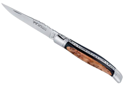 Rounded Laguiole Knife, Ebony and Juniper tree wood handle image 1
