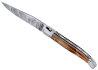 Laguiole Knife with Damascus Blade, Blond Horn tip handle image 1