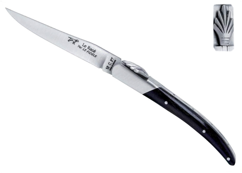 Race knife with its Natural Cameroun Ebony wood Handle image 1