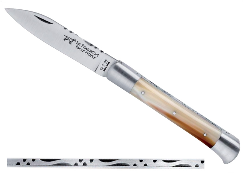 Roquefort knife with blond horn tip handle image 1