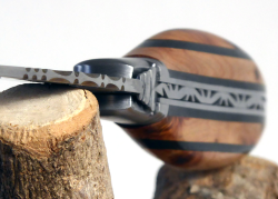 Rounded forged Laguiole knife, Juniper and Ebony wood handle image 5