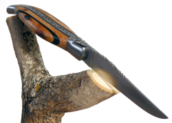 Rounded forged Laguiole knife, Juniper and Ebony wood handle image 8