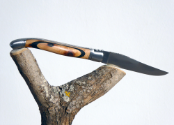 Rounded forged Laguiole knife, Juniper and Ebony wood handle image 12