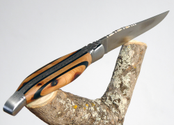 Rounded forged Laguiole knife, Juniper and Ebony wood handle image 14