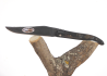 Forged laguiole knife, Buffalo Horn Crust Handle, Raw Tempered Blade image 1