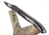 Forged laguiole knife, Buffalo Horn Crust Handle, Raw Tempered Blade image 3