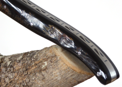 Forged laguiole knife, Buffalo Horn Crust Handle, Raw Tempered Blade image 4