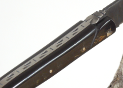 Forged laguiole knife, Buffalo Horn Crust Handle, Raw Tempered Blade image 8
