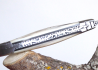 Laguiole Knife with Damascus Blade, Blond Horn tip handle image 7