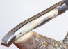 Laguiole Knife with Damascus Blade, Blond Horn tip handle image 9