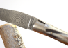 Laguiole Knife with Damascus Blade, Blond Horn tip handle image 11