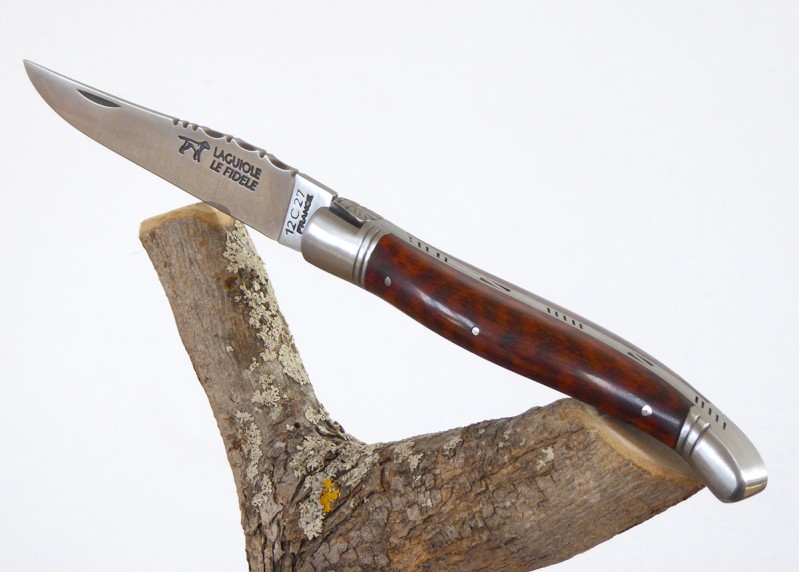 Couteau Laguiole bombé avec son manche en bois d'amourette image 2