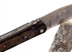 Couteau Laguiole, Damas forgée, manche en Corne de Buffle image 3