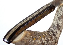 Couteau Laguiole, Damas forgée, manche en Corne de Buffle image 7